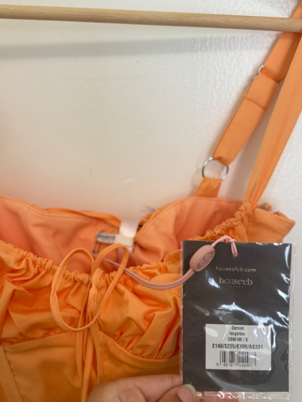 Brand New with Tags - House of CB Carmen Dress - Creamsicle Orange - Size Small! - Picture 4 of 10